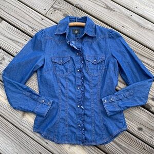 Bogner Denim Shirt Long Sleeve Pearl Snap